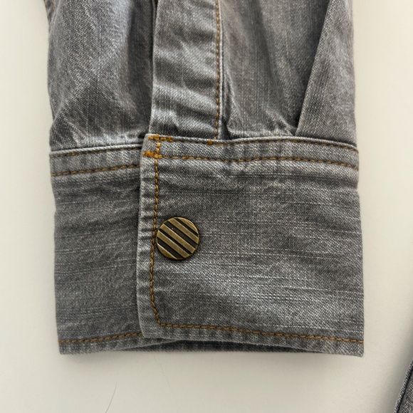 Billy Reid Shoals Denim Shirt - Size M - Grey Wash - Picture 7 of 9